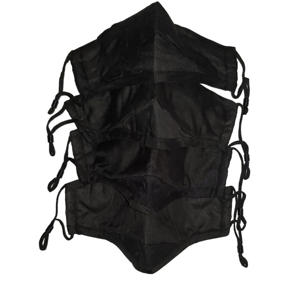 4 Pack Adult Face Masks 4 Black